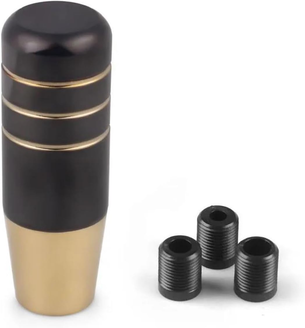 Passender Schaltknauf 9 Cm Aluminium Schwarz Gold Schaltknauf Rennwagen Universal Schaltgetriebe Schalthebelknauf Mit Drei Adaptern