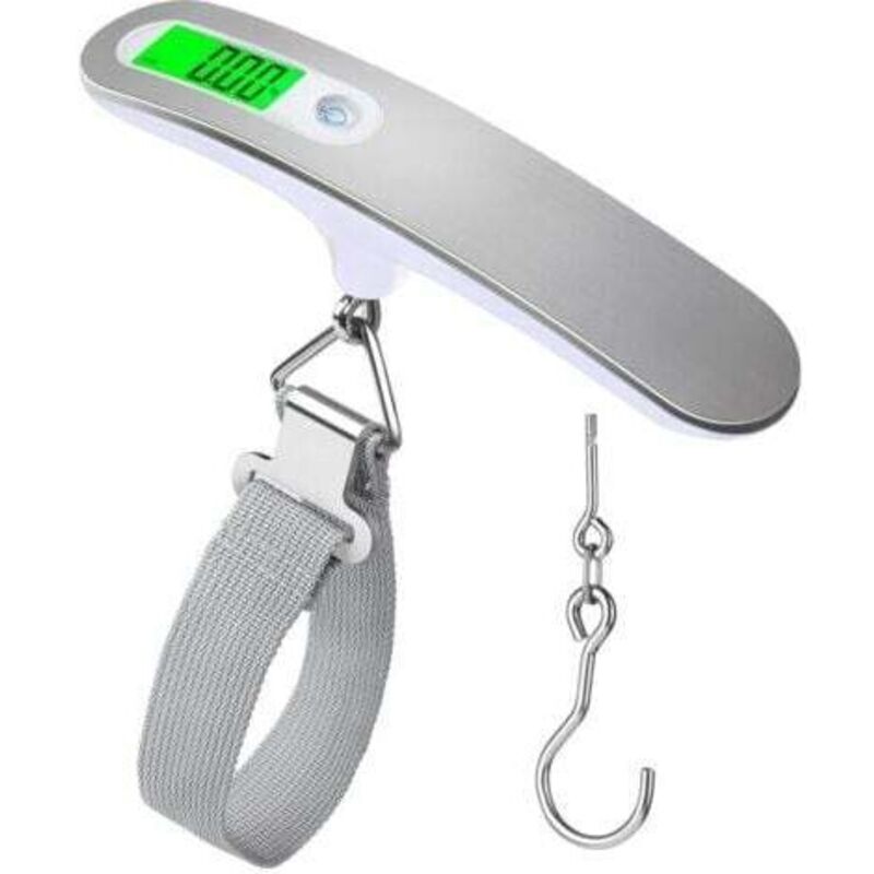 (silber) Gepäckwaage, Hochpräzise Taschenwaage, Tragbare Kofferwaage, Elektronische Digitale Taschenwaage, 50 Kg (110 Lb), Digitale Hänge-reisewaage