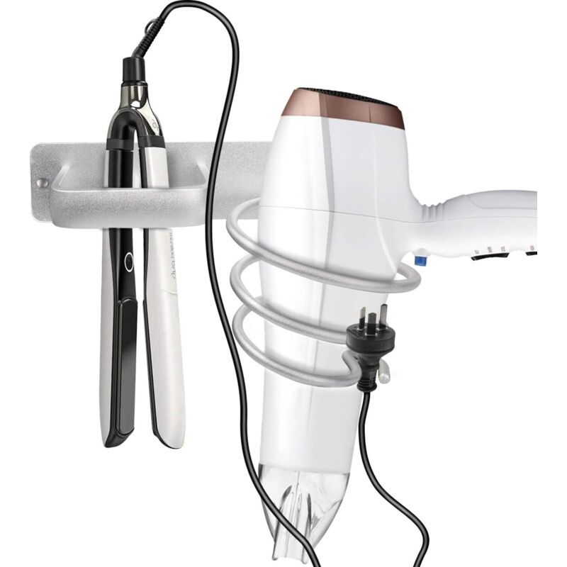 Wandorganizer Für Haartrockner Und Haarstyling-zubehör – Edelstahlhalterung Mit 4 Haken, Elegantes Anthrazitgraues Design – Ulisem