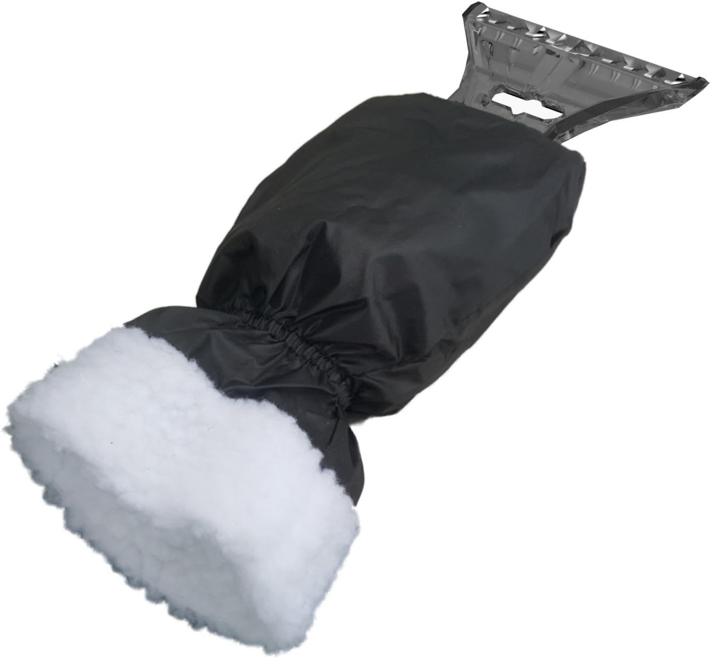 Eiskratzer Mit Windschutzscheiben-abzieher-handschuh, Beheiztem Futter, Umschlossenem Gummiband, Farbe: Schwarz