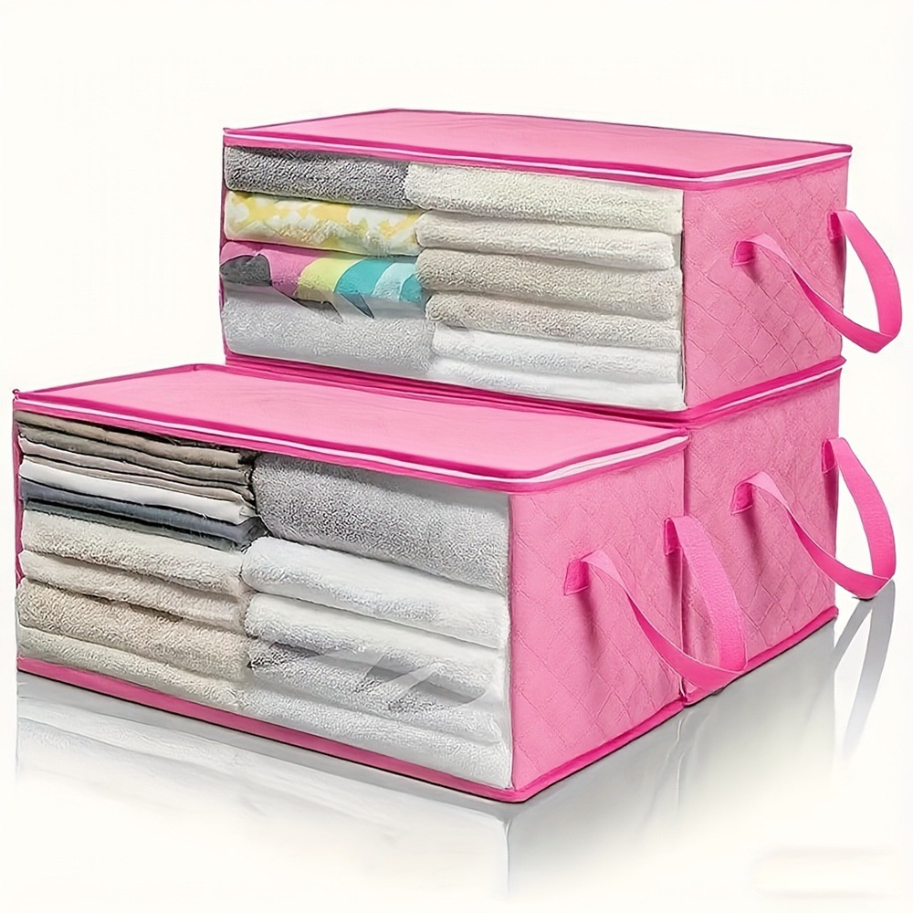 Faltbare Aufbewahrungstasche Für Kleidung, Stabiler Griff, Geräumiger Organizer, Platzsparende Aufbewahrungslösung Aus Vliesstoff, Ideal Für Zuhause Und Reisen