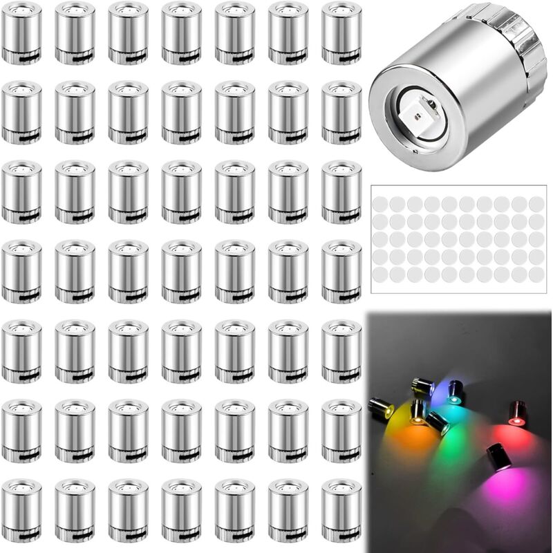 Set Mit 50 Mini-led-puppenhauslichtern – Silberner Kunststoff, Batterien Enthalten, Verschiedene Farben – Ideal Für Bastelarbeiten Und Spielzeug