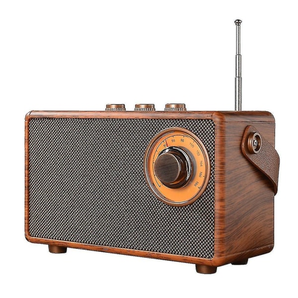 Retro-fm-radio, Tragbares Bluetooth-radio Aus Holz, Basslautsprecher, Freisprechfunktion, Mp3-player, Unterstützt Usb-/tf-karten