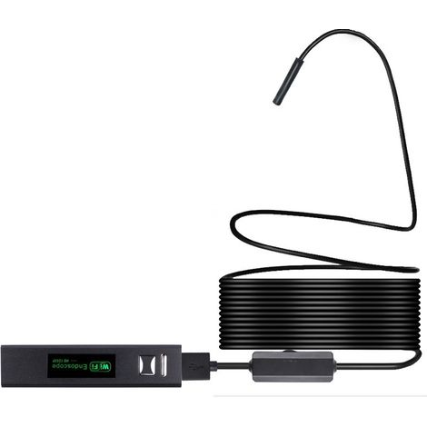 Inspektionskamera, Kabellose Endoskopkamera, 8-mm-ip68-wasserdichte Wlan-inspektionskamera, 2,0-mp-hd-endoskop Mit 8 Leds Und Halbstarrem Kabel Für Iphones, Ipads, Android-geräte Und Pcs, 1 M – Schwar