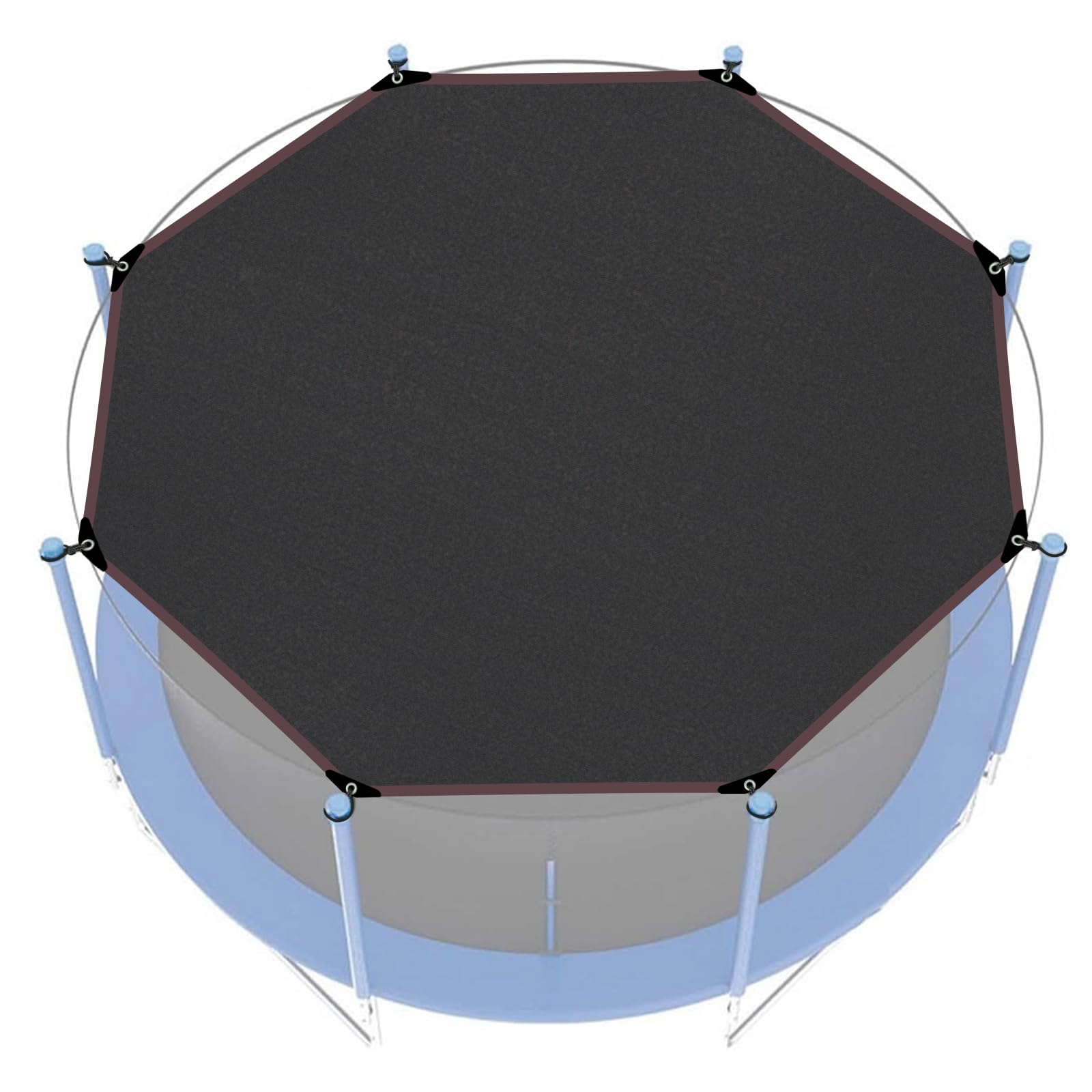Sonnenschutzabdeckung Für Trampolin, Einfach Zu Montieren, Sonnenschutz Für Den Außenbereich, Nur Planen, Obere Abdeckung Für Trampolin (3 M - 8 Stangen)