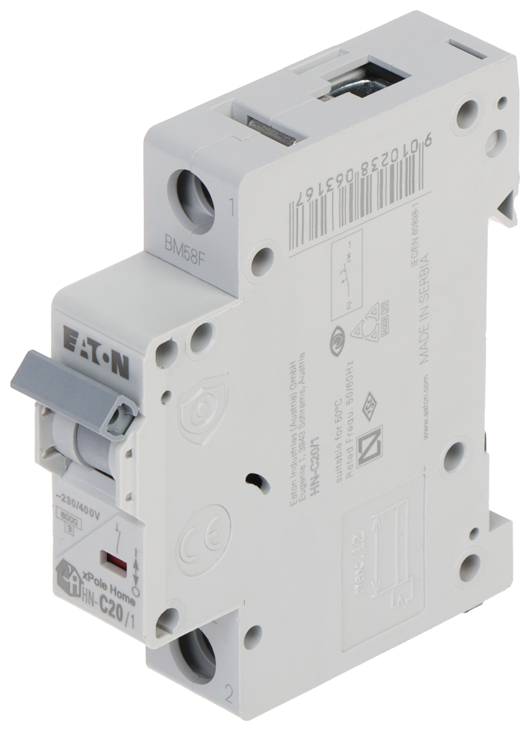 Hn-c20/1 Einphasen-leistungsschalter 20a Typ C Eaton