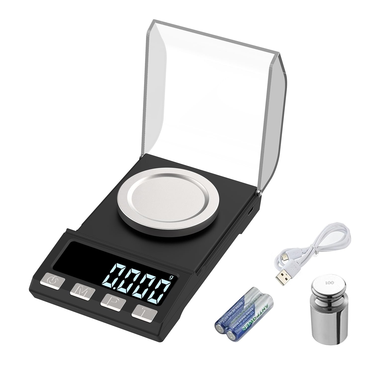 Über Usb Wiederaufladbar, 100 G/0,001 G, Präzisions-milligramm-waage, Taschenwaage, Schmuckwaage, Küchenwaage, Zum Wiegen Von Pulver, Schmuck, Goldtasche Mit Kalibriergewicht