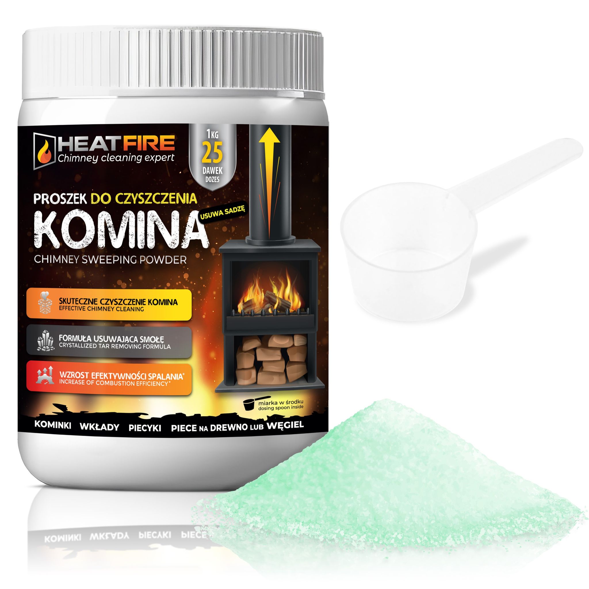 Heatfire Schornsteinreinigungspulver Entfernt Ruß Und Teer 1 Kg