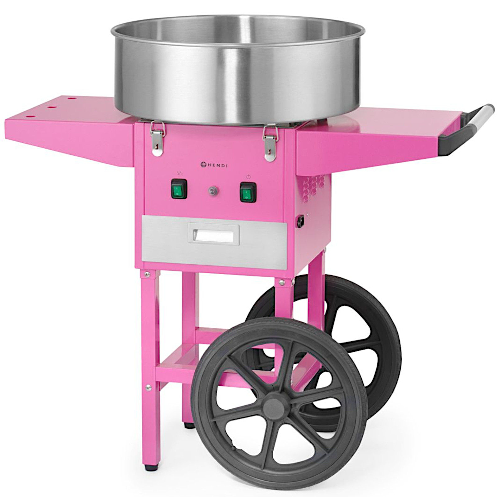 Zuckerwattemaschine Mit Wagen Auf Rollen, Ohne Deckel, 1130 W – Rosa