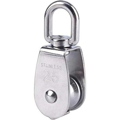 Einzelrolle M25 Aus Edelstahl, Drehbare Rolle, Tragfähigkeit 150 Kg Für Hebeseile – Einzelverpackung, Silber