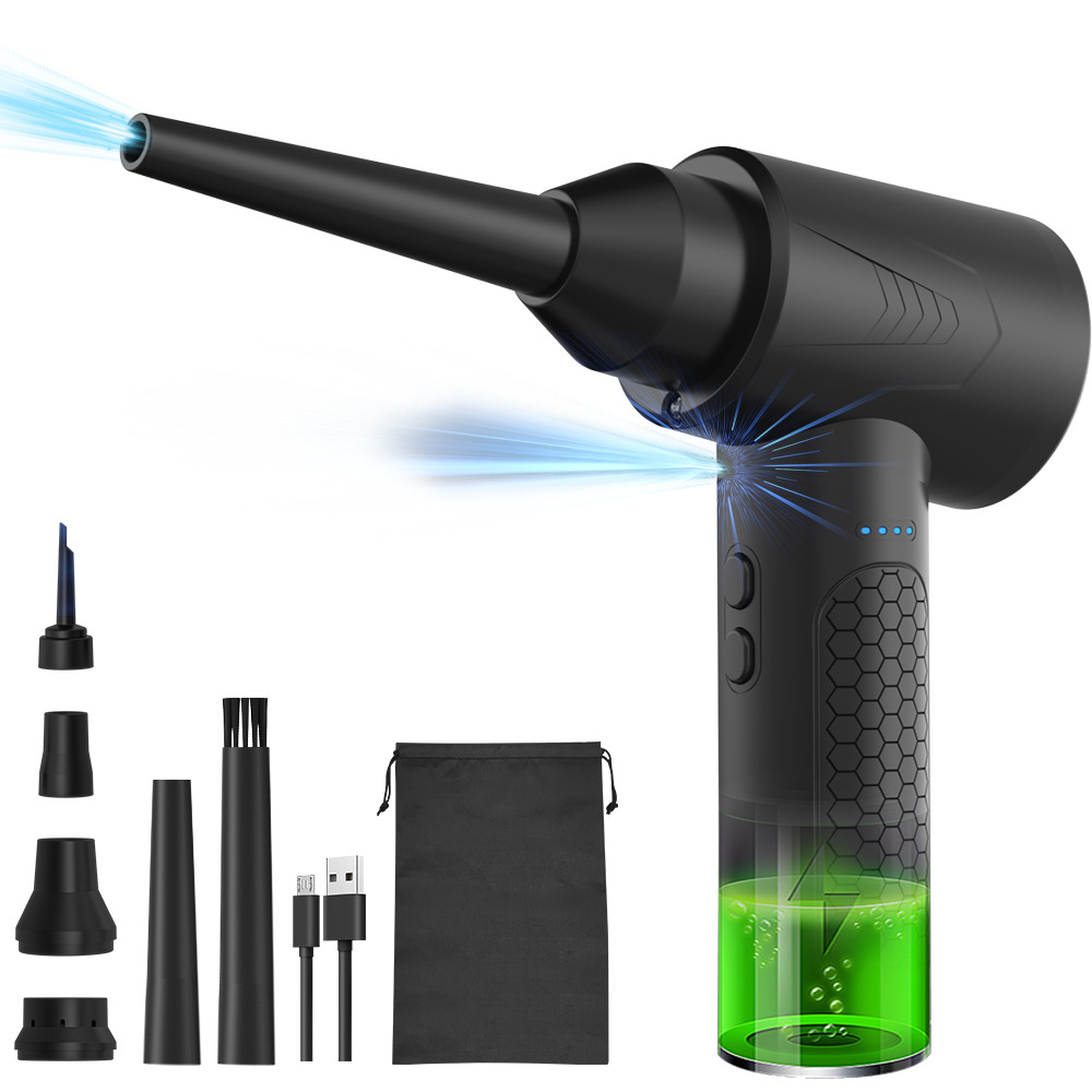 Druckluftgebläse, 100000 U/min Von Pc-gebläse Mit 9000mah Akku, Trockenluftspray - Pc-reinigung, Druckluftstaubsauger Mit 3 Geschwindigkeiten Mit Led-licht Zur Sofa-reinigung, Auto