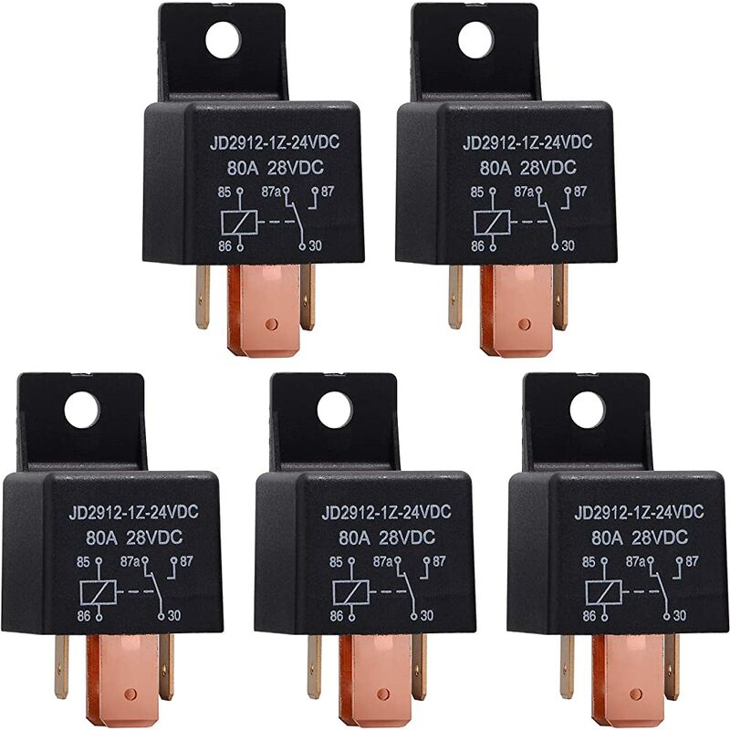 5-teiliges Relais 24v 80a 5-polig, Kfz-relais Jd2912-1z-24v80a 28vspdt Lkw-boot-van-fahrzeugschalter