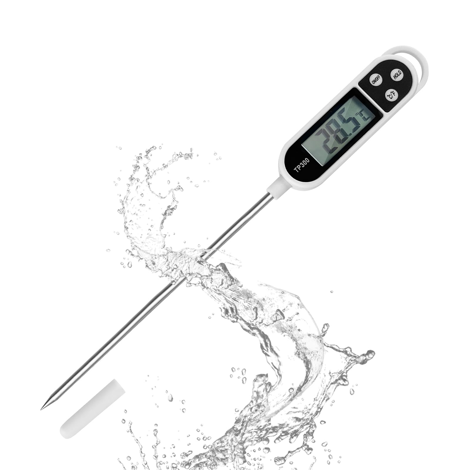Für Küchenthermometer Mit Lcd-bildschirm, Digitales Thermometer Mit Hochpräziser Langer Sonde, Sofort Ablesbares Kochthermometer, Für Grillen, Öl, Fleisch, Lebensmittel, Milch, Wein, Heißes Wasser
