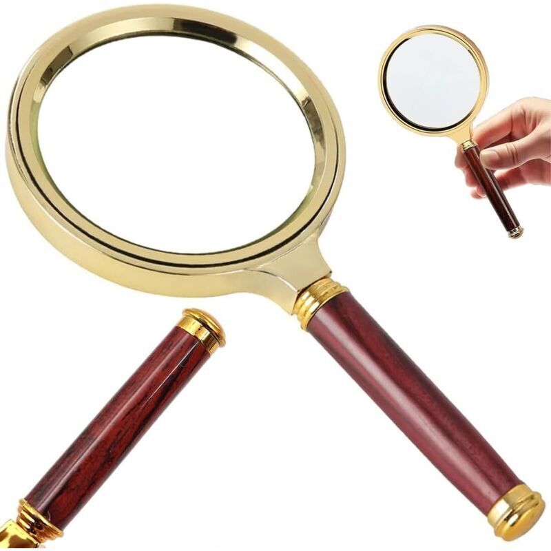 10-fache Leselupe, 80 Mm Glasdurchmesser, Leicht, Ergonomisch, Rotgoldene Oberfläche – Ulisem