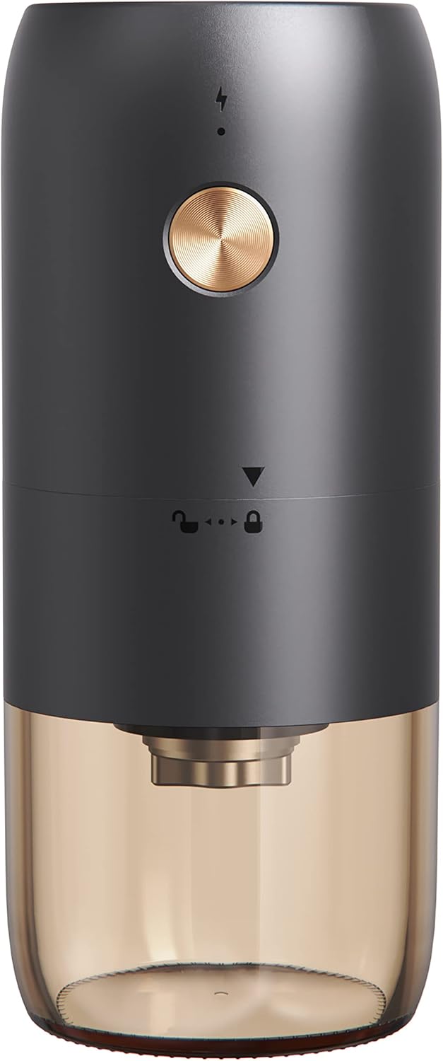Tragbare Akku-kaffeemühle Mit Einstellbaren Einstellungen, 35 G Kapazität, 1500 Mah Wiederaufladbar, Konisches Edelstahlmahlwerk Für Espresso, Handbrühen, Reisen, Camping