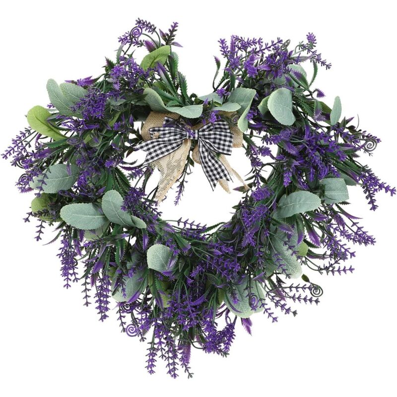 Handgefertigter, Herzförmiger Wandkranz Aus Getrocknetem Lavendel – Romantische Frühlingsdekoration Für Hochzeiten Und Wohnräume – Ulisem