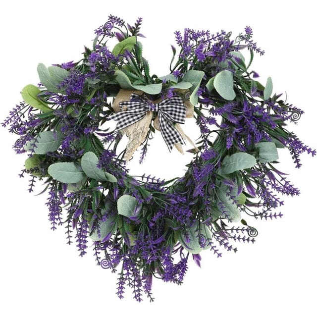 Handgefertigter, Herzförmiger Wandkranz Aus Getrocknetem Lavendel – Romantische Frühlingsdekoration Für Hochzeiten Und Wohnräume – Ulisem
