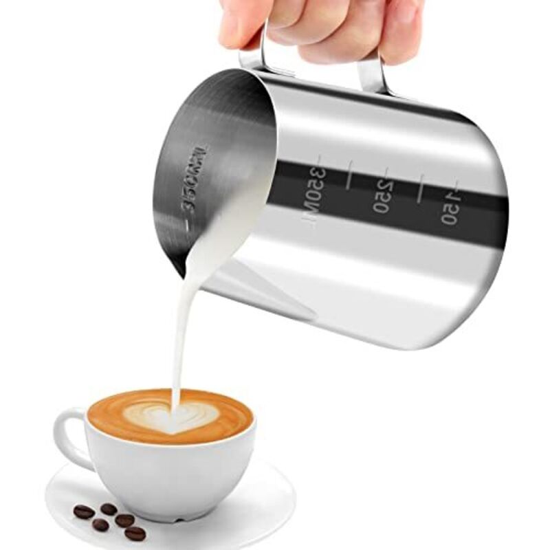 350-ml-messkännchen Aus Edelstahl 304 Für Aufgeschäumten Kaffee, Cappuccino Und Säfte – Präzises Ergonomisches Design – Ulisem