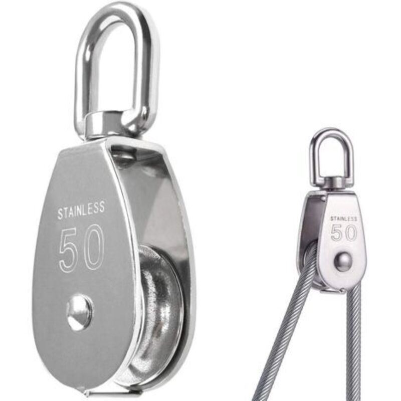 Ulisem Edelstahl-drehrolle 304, Max. Traglast 400 Kg, M50-gewinde, Silberfarben
