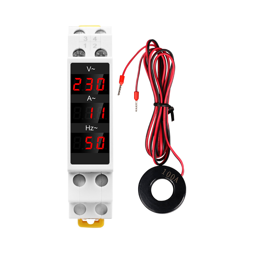 3-phasen-amperemeter, 3-stellige 3-phasen-anzeige, 35-mm-mini-din-schiene, 3-phasen-digitalanzeige, Modulare Stromanzeige