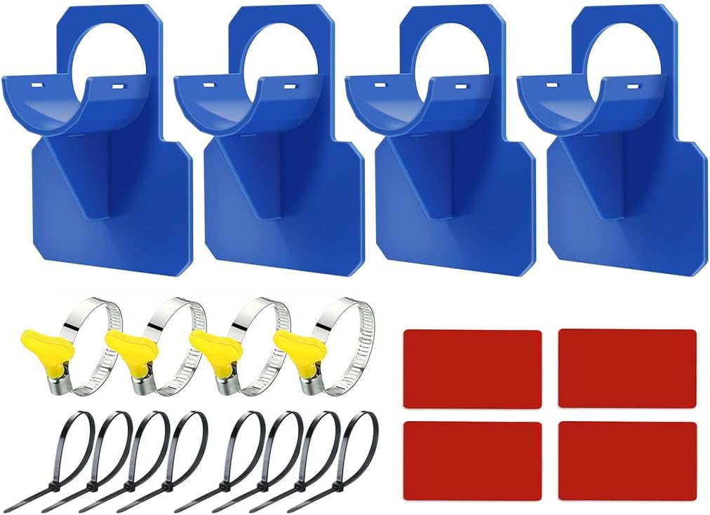 4 Stück Blaue Schwimmbadschlauchhalter, Schwimmbadschlauchhalter, Schwimmbadschlauchhalter, Mit Durchschlagschutz Und Bändern, Schwimmbadzubehör Für Weniger Als 38 Mm Durchmesser