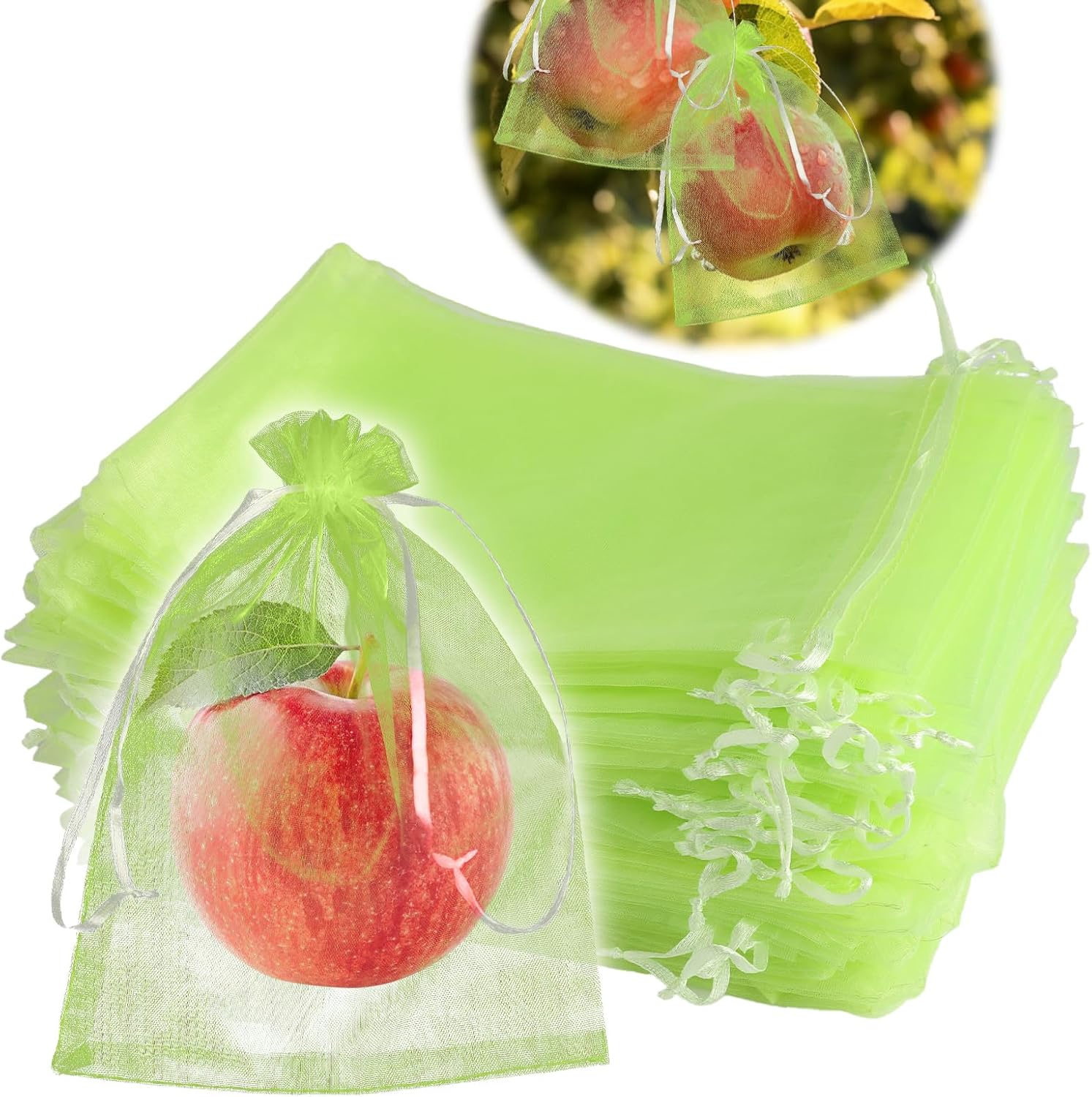 100 Schutzbeutel Für Weinreben, Gartenpflanzen Und Obst, Organza-gartenbeutel Mit Kordelzug Zum Schutz Vor Wespen, Vögeln Und Anderen Insekten.