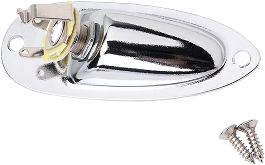 Maritieme I/o-anschlussplatte Mit 6,35-mm-anschluss, Kompatibel Mit Elektrischen Gitarren (silberfarben)