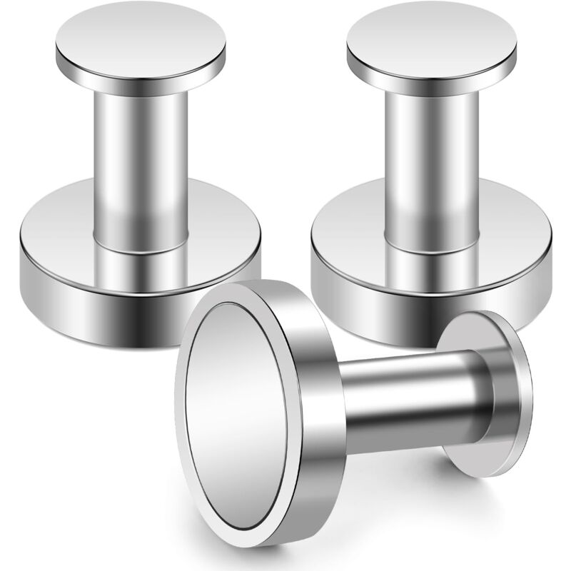 Magnetische Kleiderhaken Zum Aufhängen Von Mänteln Und Taschen, 3 Extrem Starke Silberne Wandhaken, Türgarderobe Mit Seltenem Neodym-metallmagneten, Kühlschranktürhaken