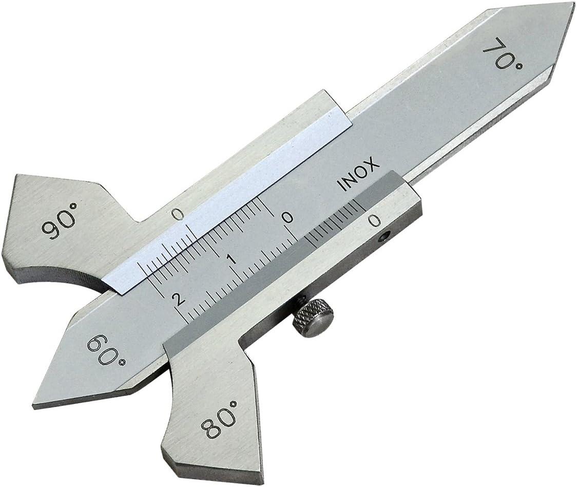 Schweißlehre – 4 Integrierte Winkel (60°70°80°90°) – Misst Zoll/metrisch/bruchteile Für Schweißnahthöhe, Perlendicke Und Fasenwinkel