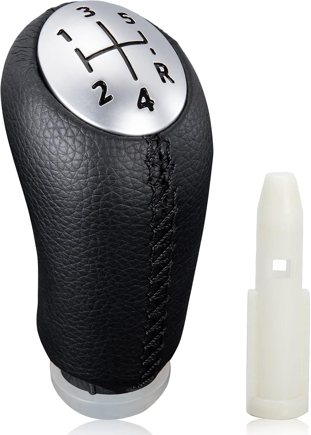 Nazalus-sale 5-gang-schaltknäufe Für Renault Clio Iii 2005–09, Megane 2 Laguna 2 2003–09, Clio 4 2012–19, Schwarzes Leder, Mit Adapter