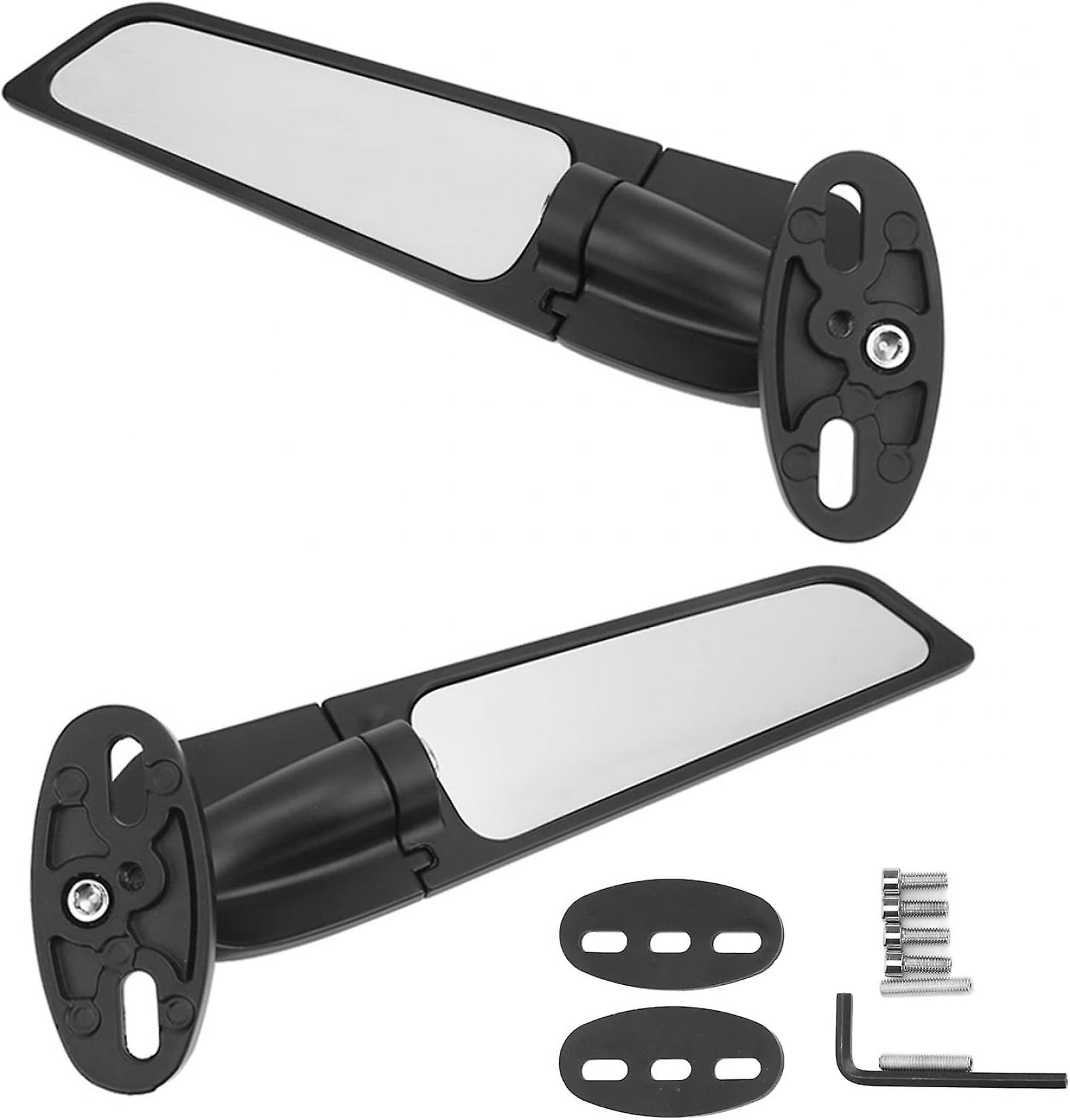 Motorrad-rückspiegel Aus Aluminiumlegierung Mit Winglets, Kompatibel Mit Yamaha R6, R6s, V2, V3 – 360° Drehbarer Seitenspiegel Mit Windschutzscheibe, Kompatibel Mit R15, R2