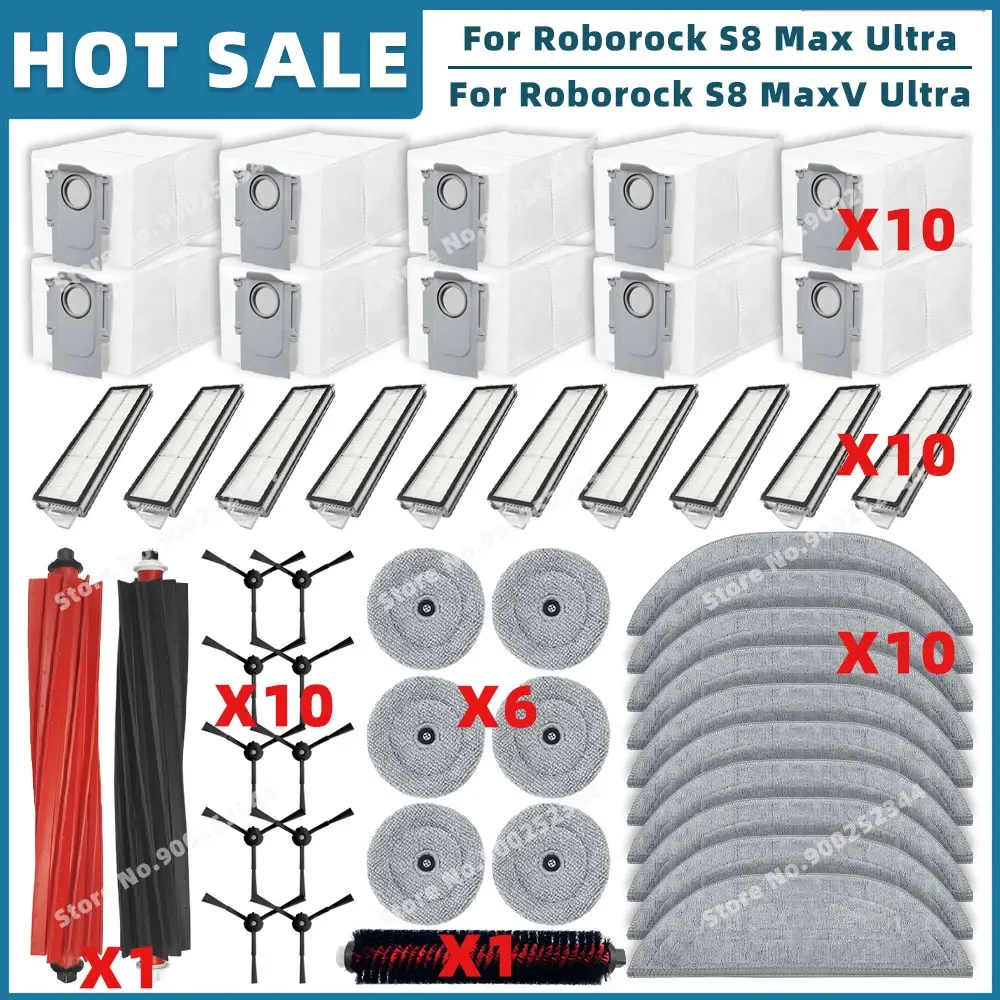 Ersatzteile Und Zubehör Für Roborock S8 Maxv Ultra Und S8 Max Ultra, Einschließlich Hauptbürste, Seitenbürste, Hepa-filter, Wischmopp Und Staubbeutel.