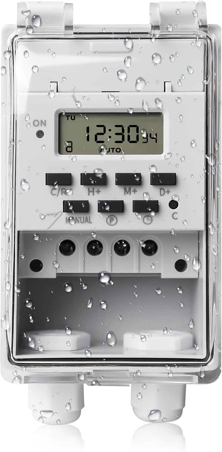 220 V 10 A Programmierbarer Zeitrelaisschalter, Lcd-digital-timer Mit Wasserdichter, Durchsichtiger Abdeckung, Intelligenter Digitaler Timer, Wandtimer