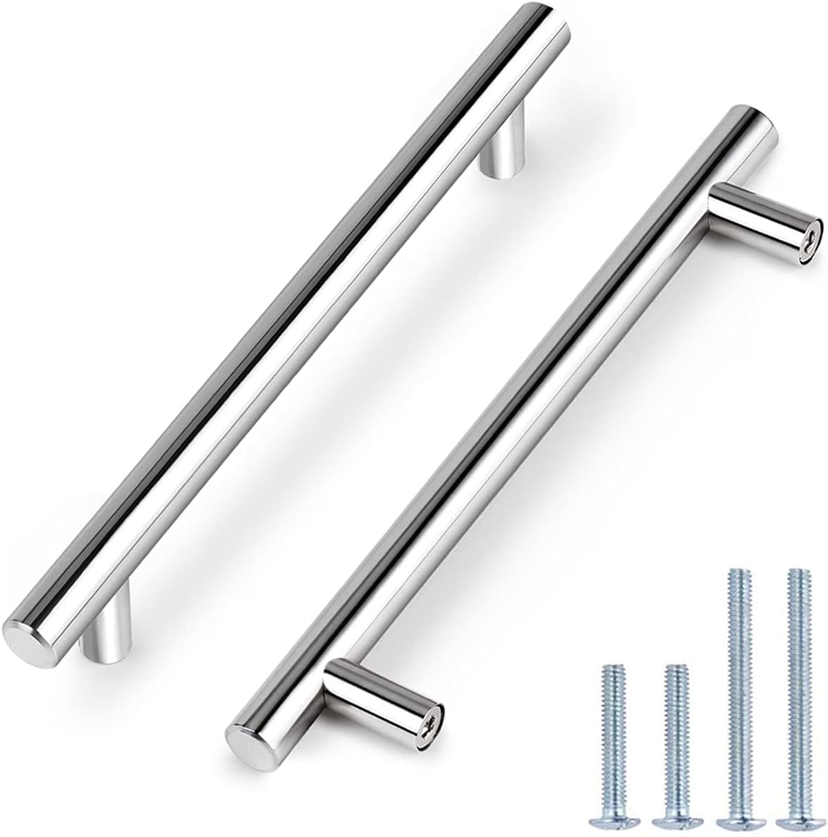 Möbelgriffleiste Für Schubladen, Stahl, 256 Mm, 5 Stück, Silberfarben