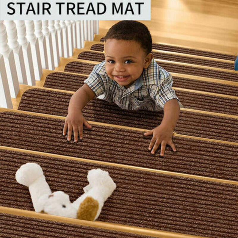 15-teiliges Set Selbstklebender Treppenschutzmatten Aus Polypropylen, 20 X 76 Cm, Rutschfest, Für Treppenstufen, Schutz Für Kinder Und Senioren, Wiederverwendbar – Ulisem