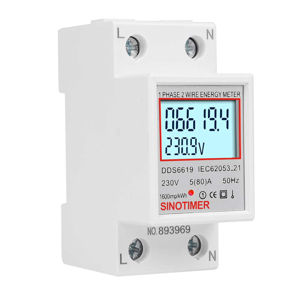Einphasiges Null-reset-lcd-display, Energiezähler, Kwh-strom, Hintergrundbeleuchtung, Din-schiene, Überspannungsschutz, Relais, Wattmeter, 220 V