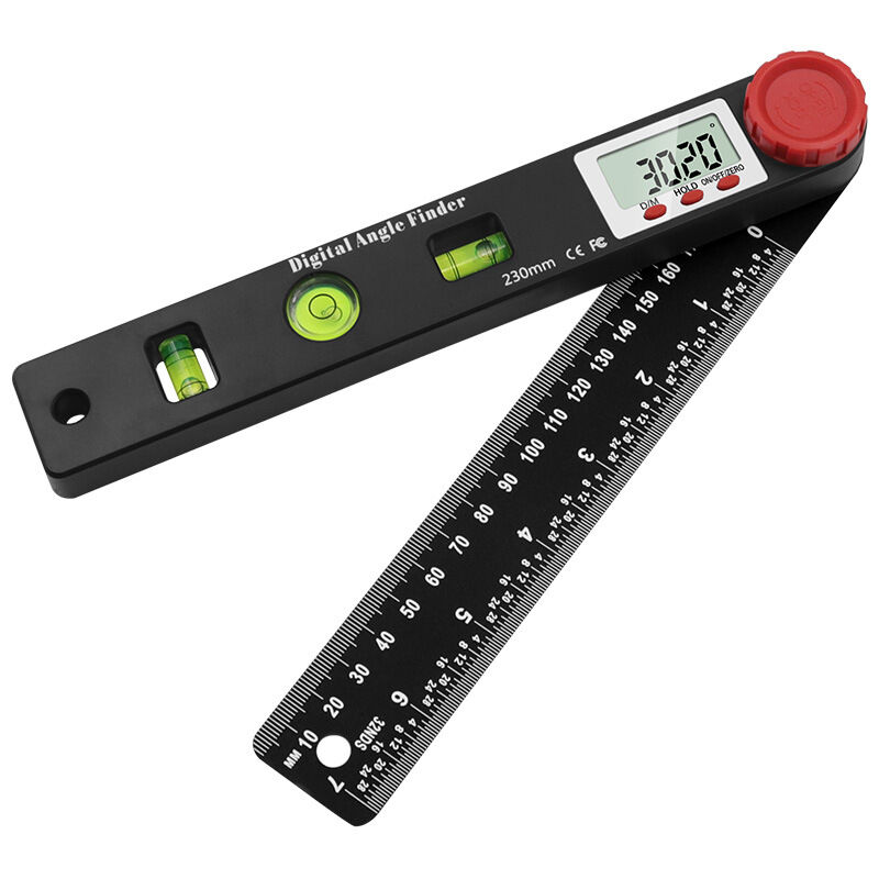 Nazalus-hot Sale-digitales Winkellineal, Winkelmesser, Lineal, Wasserwaage, Digitales Goniometer, 230 Mm, 360°-winkelmesser Mit Horizontaler, Vertikaler Kreislibelle, Lcd-display, Doppelskalenlineal