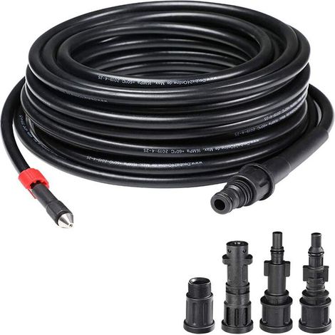 Hochdruck-schlauchreinigungssonde, 15 M, Knickschutz, Kupfer-innenverbinder Mit Pvc-ummantelung, Maximaler Widerstand 160 Bar, Mit 4 Adaptern