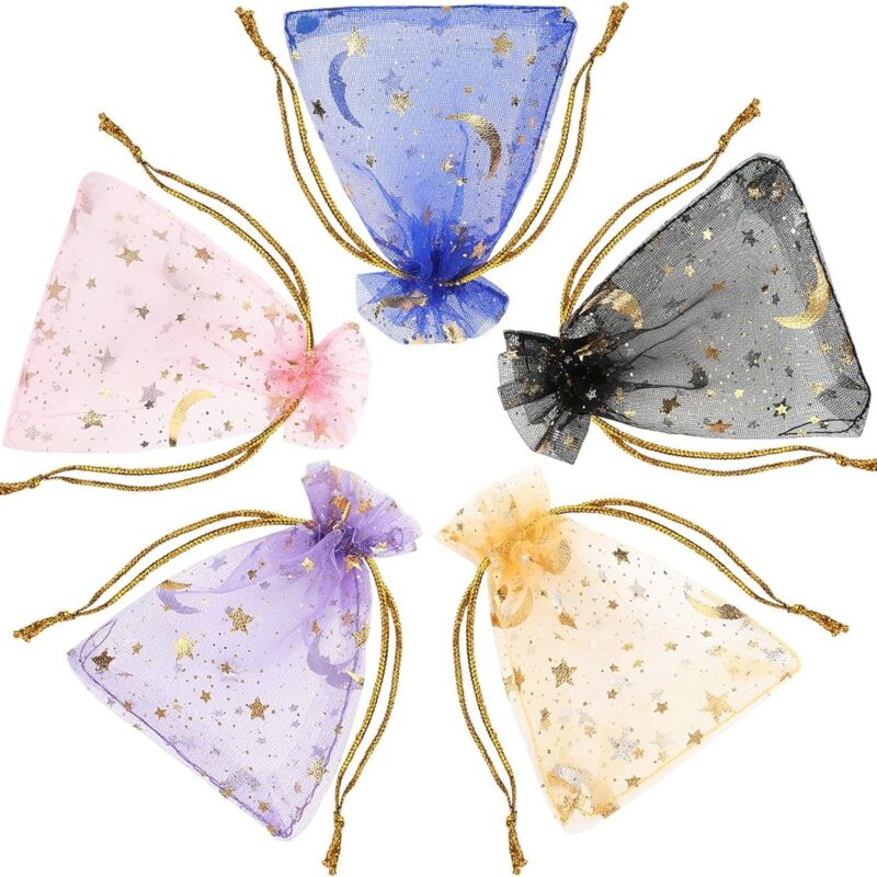 Goldene Bonbontüten Aus Metalldraht Mit Stern- Und Mondmotiven – 5er-set, 10 X 15 Cm, Verschiedene Farben Für Hochzeiten Und Partys – Ulisem