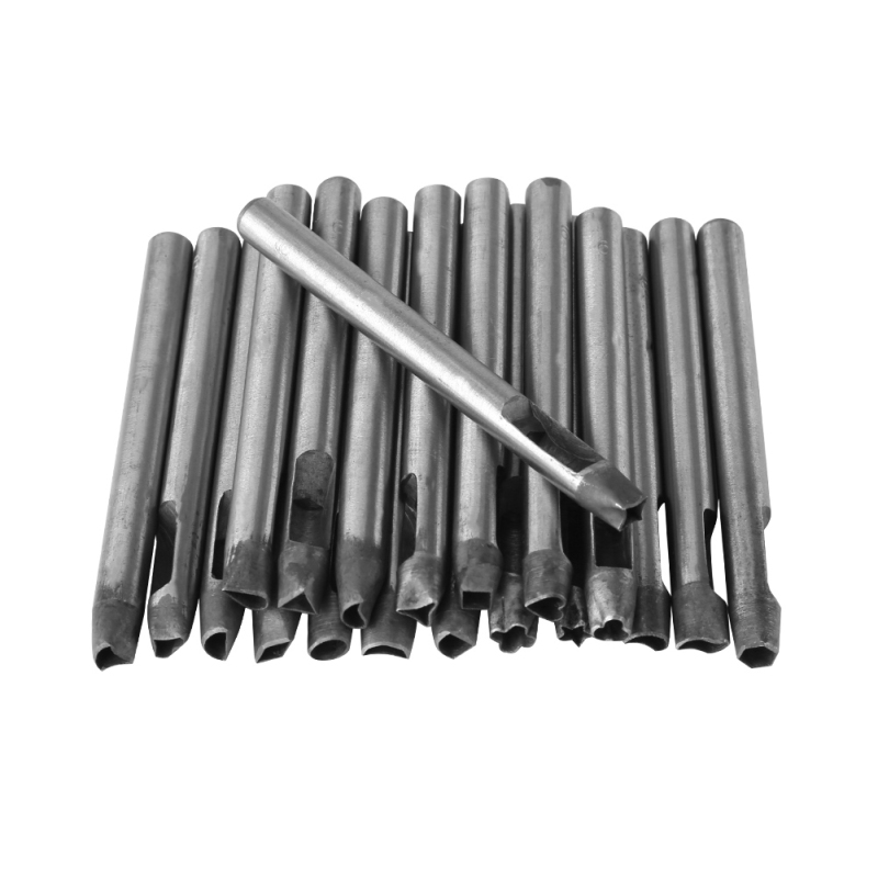 Set Aus 20 Lederbearbeitungswerkzeugen Aus 6 Mm Kohlenstoffstahl Zum Verzieren Von Geldbörsen Und Gürteln.