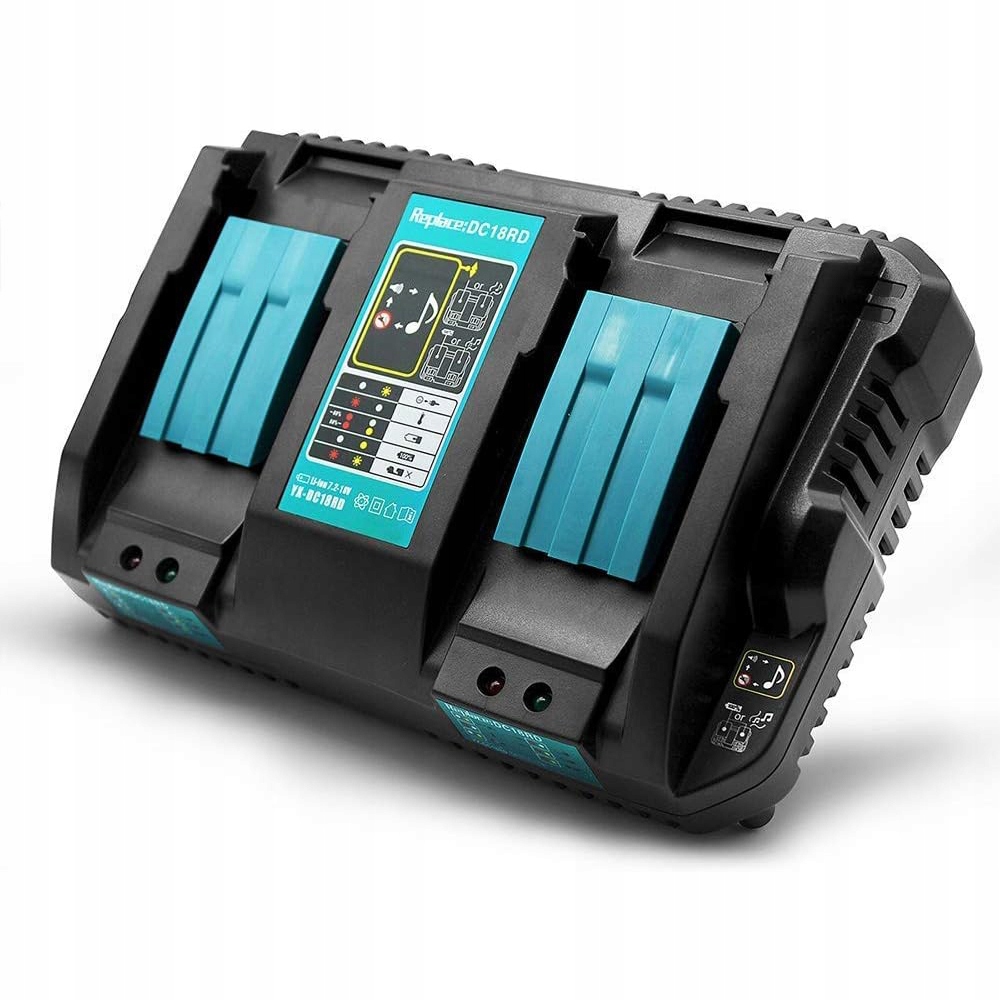 Powerfix Dc18rd Dualcharge Pro Makita 18v Doppelladegerät Led 4a 100-240v Überhitzungs- Und Überlastungsschutz Lüfter