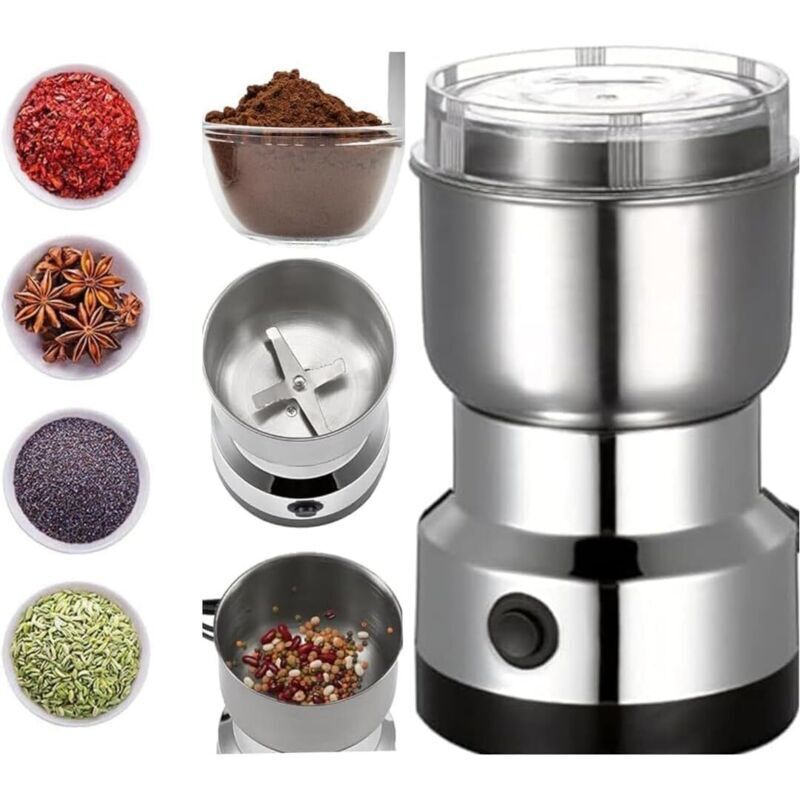 Multifunktionale Kaffeemühle Aus Edelstahl – Leistungsstarke Mühle Für Getreide, Gewürze, Pfeffer Und Samen – Ulisem