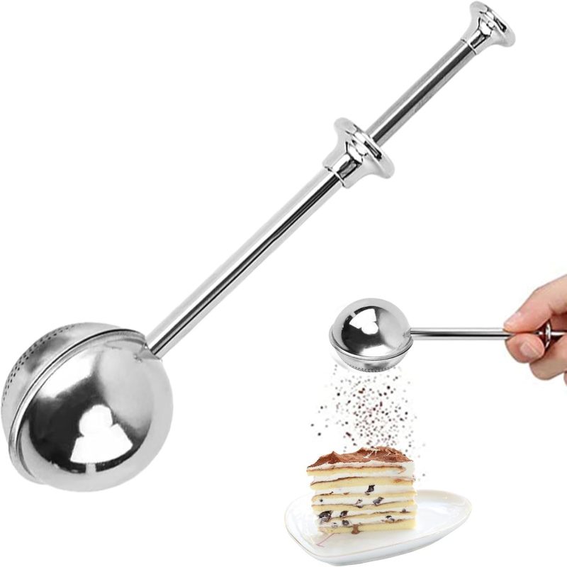 Mehlstreuer Zum Backen, Puderzuckerstreuer, Mehlspender Mit Edelstahl-federgriff Für Zucker, Mehl Und Gewürze