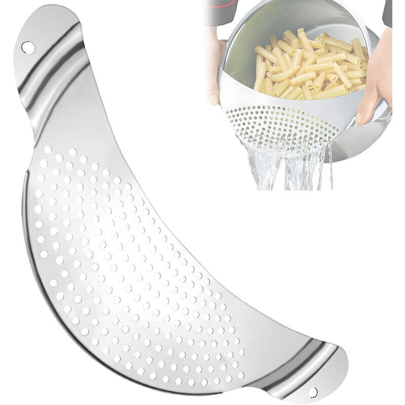 Halbmondförmiger Nudelabtropfkorb Aus Edelstahl, 33 X 13,5 Cm, Ergonomisches Und Langlebiges Design – Ulisem