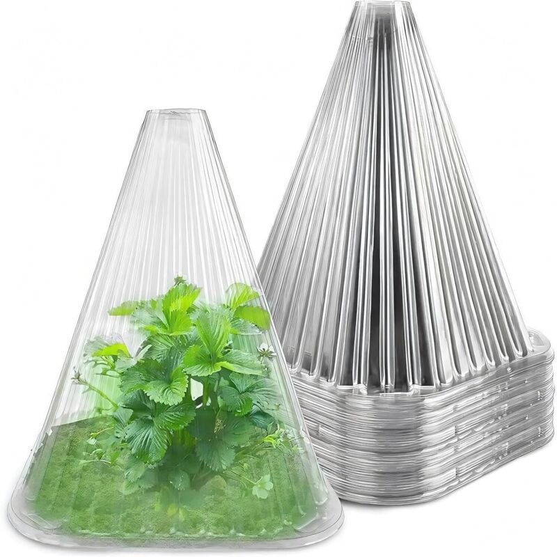 Mini-schutzgewächshäuser Für Den Garten, 20er-pack, Transparenter Kunststoff, 22 X 19 Cm, Frostbeständig, Schutz Vor Vögeln Und Insekten, Wiederverwendbar – Ulisem