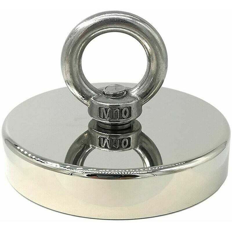 Neodym-hebemagnet 350 Kg, Durchmesser 90 Mm, Integrierter Ring, Ideal Zum Magnetangeln - Ulisem