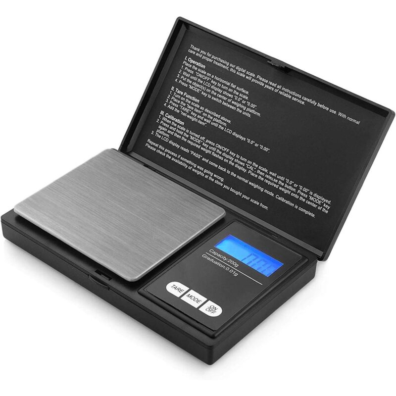 Ulisem Digitale Taschenwaage 200 G, 0,01 G Genauigkeit, Hochauflösendes Lcd-display Für Schmuck, Tabletten Und Feindosierung