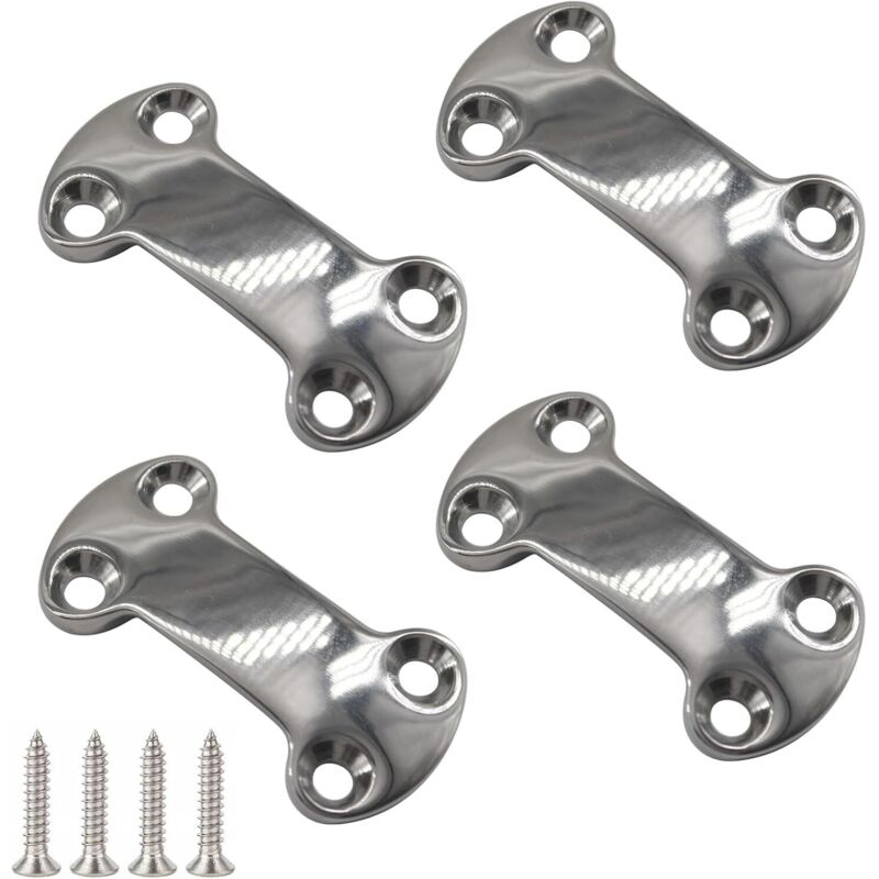 Ulisem 304 Bootsmontageplatten Aus Edelstahl – 4er-set, 25 Mm Durchmesser, Marine-finish