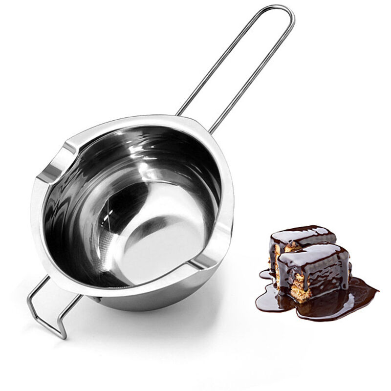 500 Ml Edelstahl-bain-marie – 2er-set Mit Griffen Und Kunststoffschaber Für Schokolade, Butter Und Käse – Ulisem