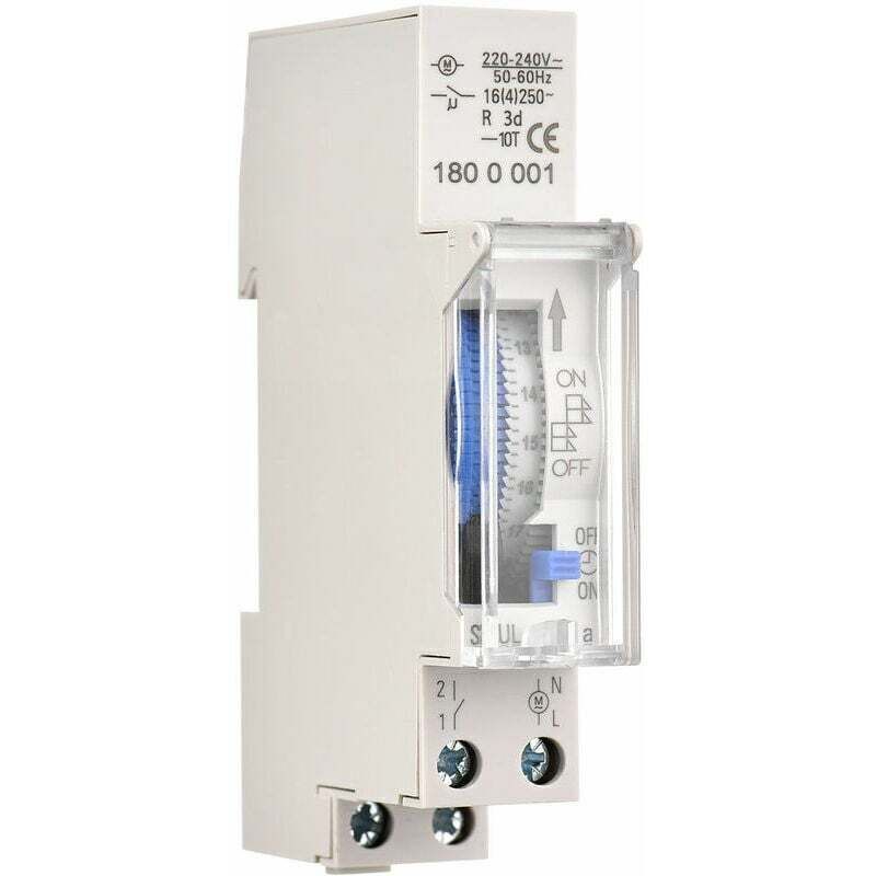 Mechanischer 24-stunden-timer, 15/30-minuten-programmierung, Din-schienenmontage, 220–240 V Spannung, Integrierter 1,2-v-nimh-akku – Ulisem